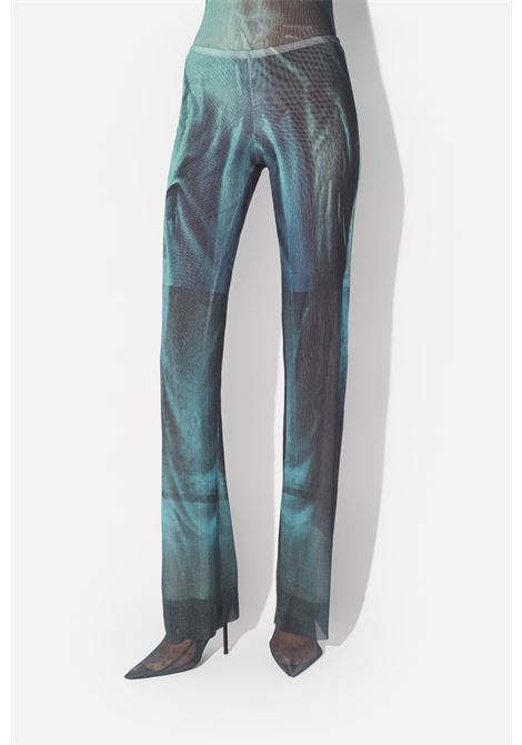 pantaloni mesh printed médaillon donna indigo JEAN PAUL GAULTIER | 25/03-W-TR019-M004P5557